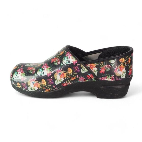 BJORK Professional Moa Skull Print Leather Clogs Multicolor Women's 7-7.5/38 - Picture 6 of 11